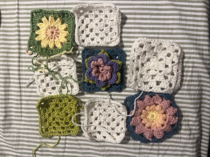 Granny square crochet project