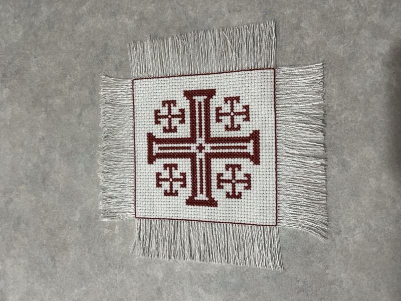 First cross stitch — Jerusalem cross