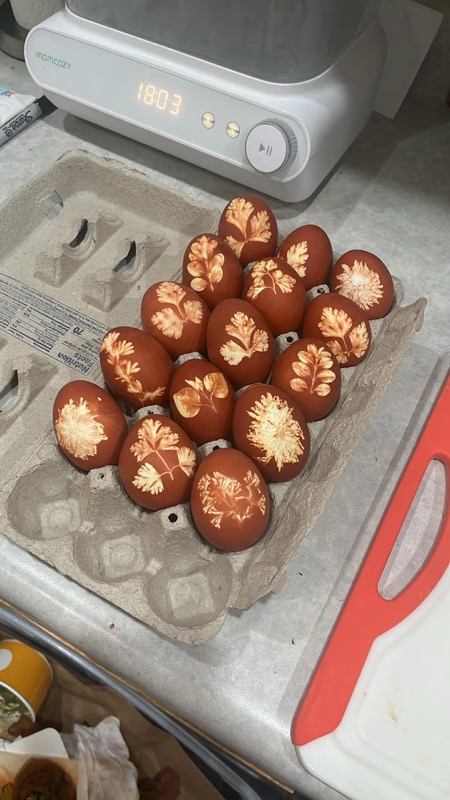 Onion skin dyed Pascha eggs